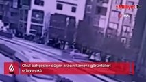 Okul bahçesine düşen aracın kamera görüntüleri ortaya çıktı