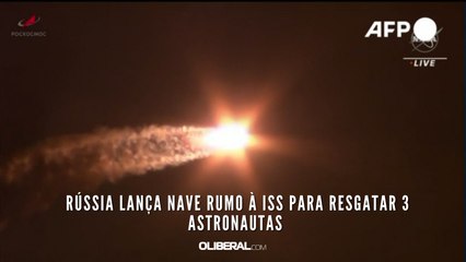 Rússia lança nave rumo à ISS para resgatar 3 astronautas