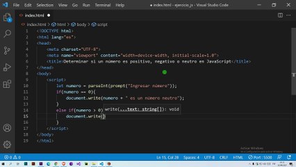 Determinar si un número es positivo, negativo o neutro en JavaScript