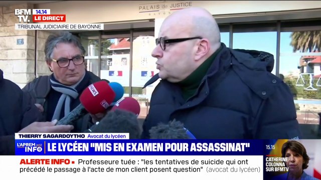 Lorsqu'il raconte les faits, il parle à la troisième personne : l'avocat du lycéen accusé d'avoir poignardé sa professeure réagit sur BFMTV