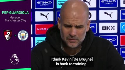 De Bruyne in race to be fit for Bournemouth - Guardiola