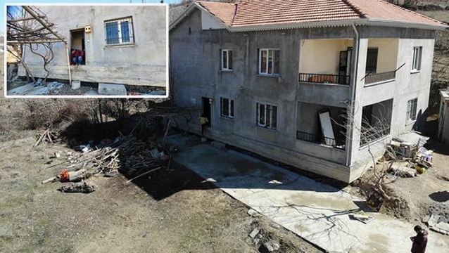Depremin ardından 30 santim havaya kalkıp 2 metre ileriye giden ev hayrete düşürdü: Ev resmen yürüdü