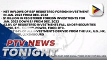Foreign investments registered with BSP yield net inflows in January 2023