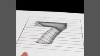 How to draw 3d Letter 7 Pencil Sketch Art | Dailymotion top trending video 2023