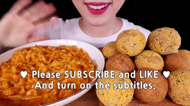 ASMR MUKBANG｜CHEESY CARBO FIRE NOODLES, CHEESE BALLS 꾸덕꾸덕 까르보 불닭볶음면, 뿌링클 치즈볼 EATING SOUNDS 먹방