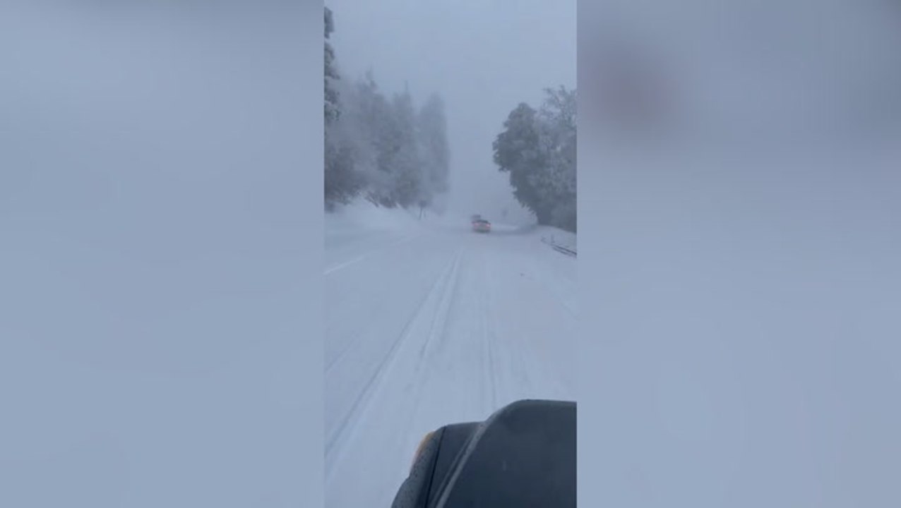 California blanketed by thick snow as winter storm hits