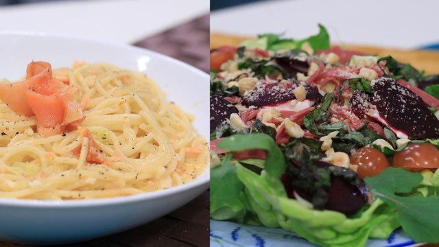 Salade Ravioles de betterave , Spaghettis saumon - koujinetna Haka 02 EP 96