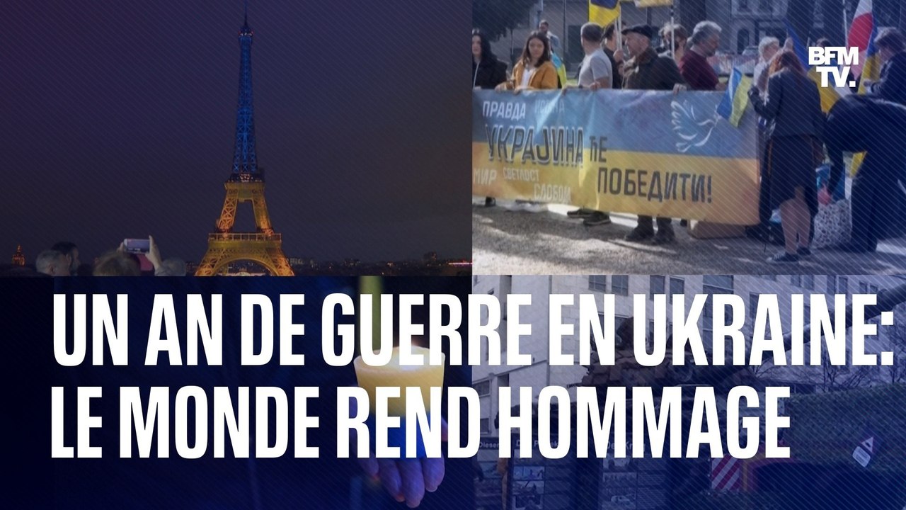 Les hommages se multiplient à travers le monde, un an après le début de la guerre en Ukraine
