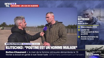 "Poutine est un homme malade", affirme Vitali Klitschko, maire de Kiev