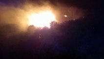 Villafranca, incendio sulla A20: difficili le operazioni di spegnimento per il fonte vento