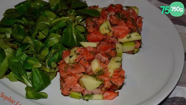 Tartare de saumon a l'aneth et pomme Granny