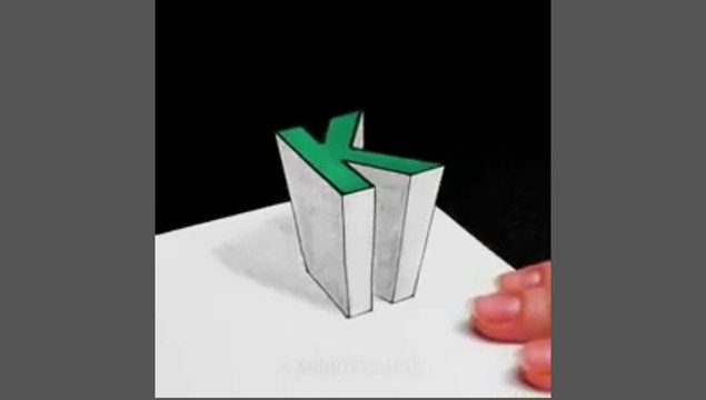 How to draw 3d Letter K pencil sketch Art Drawing | Dailymotion Top Trending Video 2023