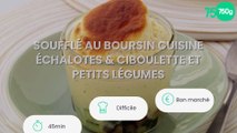 Soufflé au Boursin cuisine échalotes & ciboulette et petits légumes