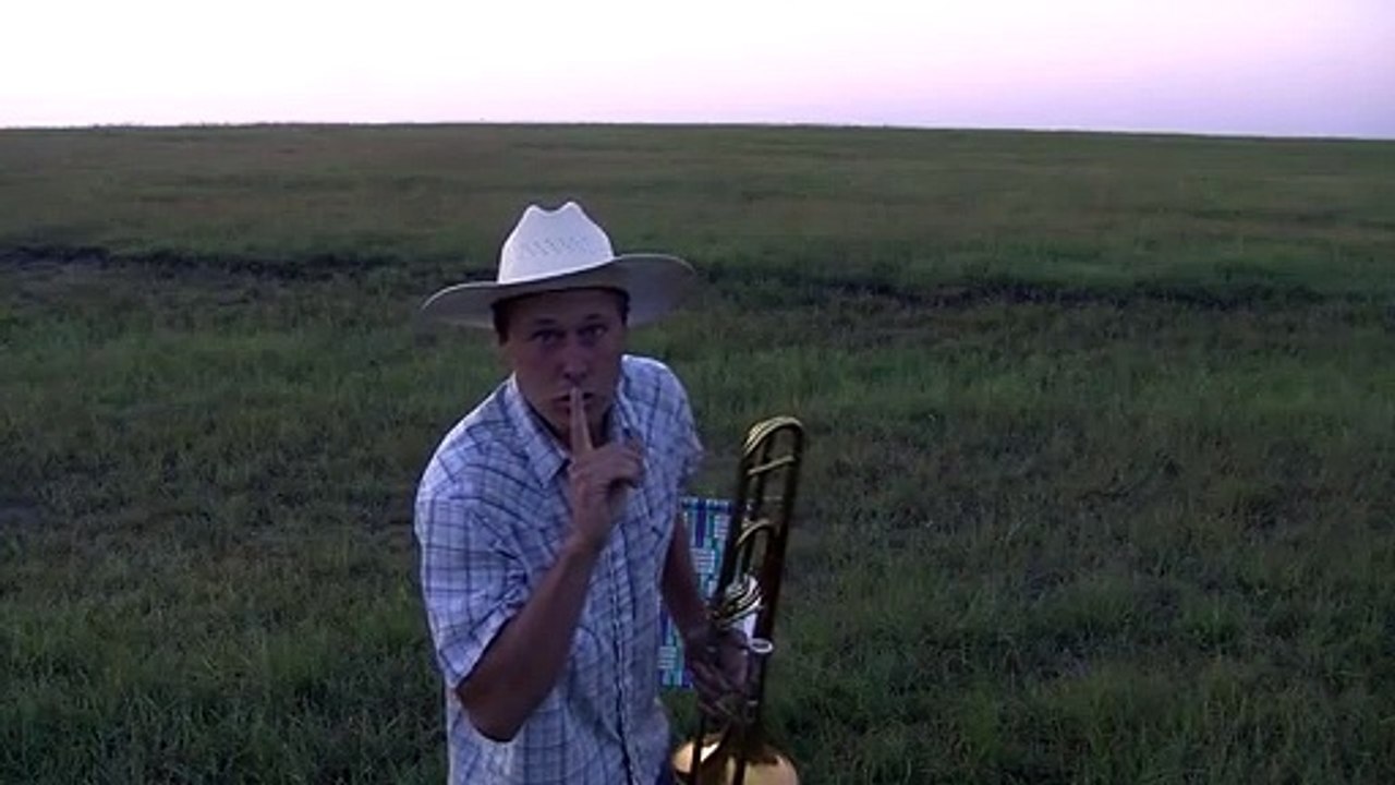 Serenading the cattle with my trombone (Lorde - Royals)