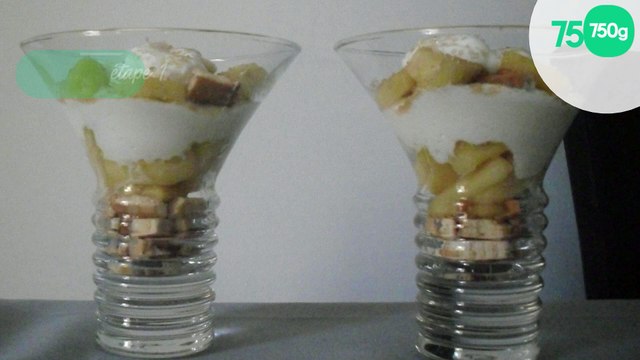 Verrine de pommes au fromage blanc