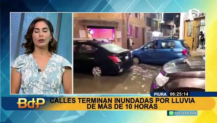 Piura: calles terminan inundadas tras lluvias de más de 10 horas