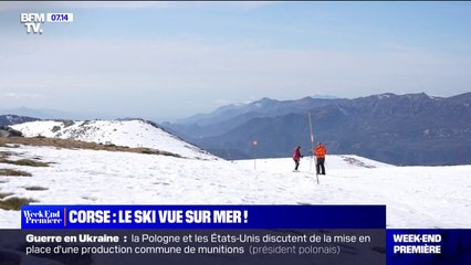 Corse: skier avec vue sur la Méditerranée