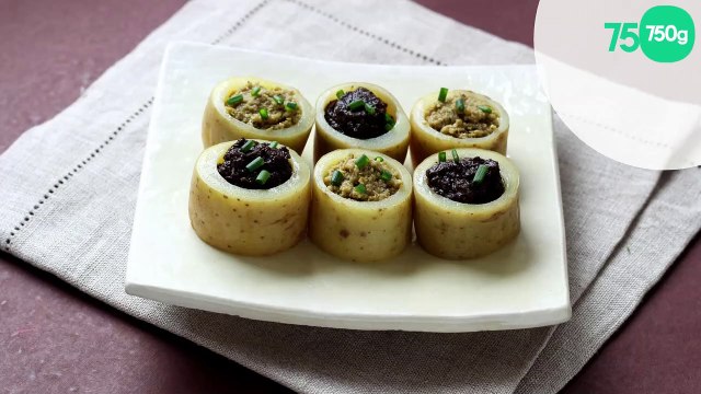 Bouchons de pommes de terre primeur à la tapenade