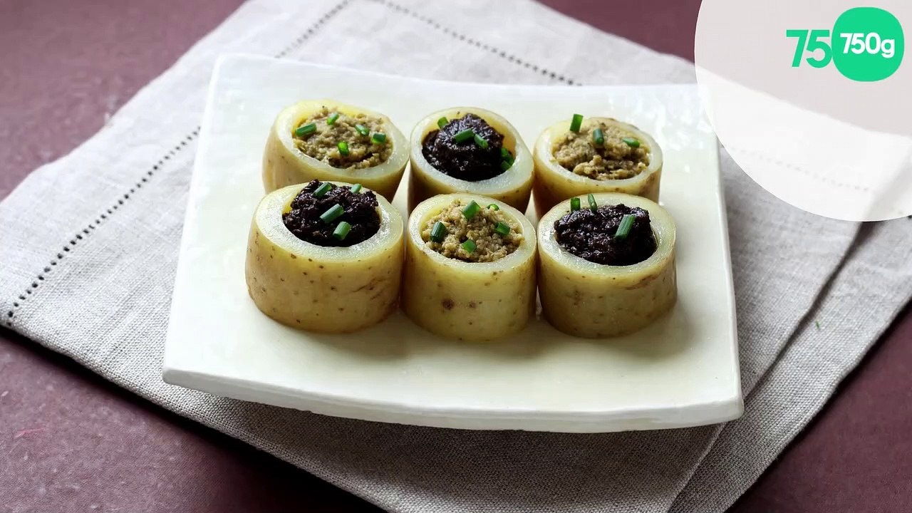 Bouchons de pommes de terre primeur à la tapenade