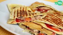 Quesadillas aux sardines, tomates et mozzarella