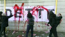 Climate activists protest at French finance ministry