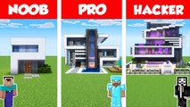 Minecraft NOOB vs PRO vs HACKER MODERN HOUSE BUILD CHALLENGE in Minecraft  Animation