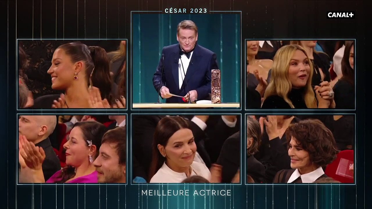 Virginie Efira sacrée meilleure actrice aux Césars 2023.L'actrice partage un tendre baiser avec Niels Schneider.