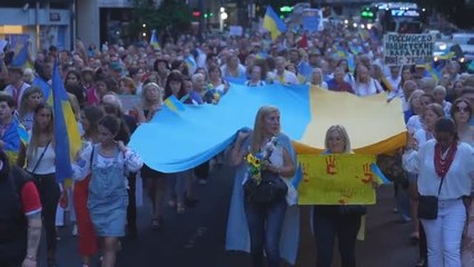 Download Video: Marchas de protesta en Buenos Aires y Lima por la invasión de Ucrania