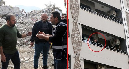 Ağır hasarlı apartmana giren depremzedeleri binadan polis uzaklaştırdı