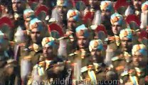 Soldiers of Indian Army marching in an orderly fashion