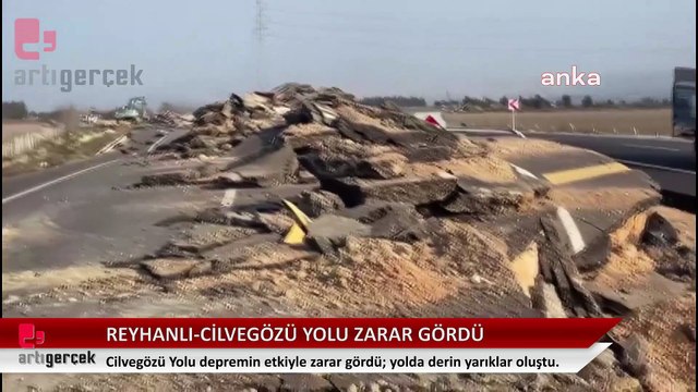 Reyhanlı - Cilvegözü yolunun bir bölümü, depremlerin etkisiyle zarar gördü