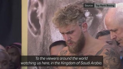 Tommy Fury shoves Jake Paul in fiery weigh-in