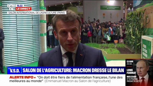 Au Salon de l'agriculture, Emmanuel Macron affirme que le gouvernement fera bientôt des annonces pour mieux mobiliser la ressource en eau de notre pays