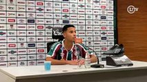 Alexsander - Meio-Campista da depoimento do pós jogo entre Fluminense x Portuguesa