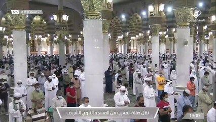 صلاة المغرب من المسجد النبوي الشريف بـ #المدينة_المنورة  -  الأحد 14430107هـ