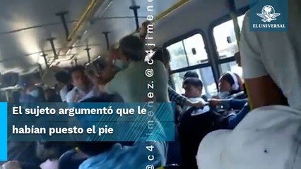 A la Adame, hombre pelea en camión con patadas voladoras en Tlalpan