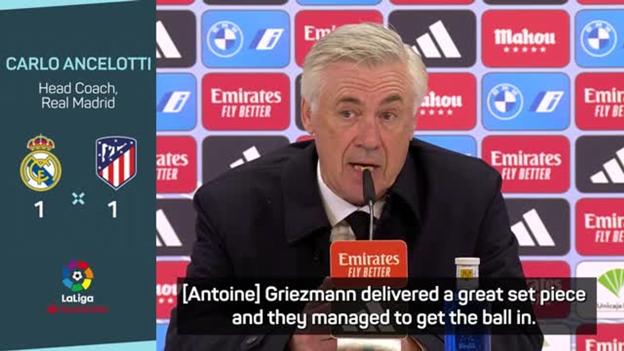 Dropped points against 10-man Atletico not due to fatigue - Ancelotti