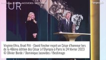 Brad Pitt à Paris pour une apparition surprise aux Césars : l'acteur avec sa jeune compagne, sublime en robe décolletée