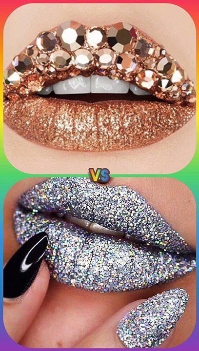 Silver vs golden nailart / dress / lipstick /heels / iphone #style #fashion