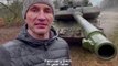 Former boxing champion Wladimir Klitschko test-drives Leopard tank headed for Ukraine