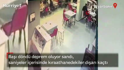 Başı döndü deprem oluyor sandı, kıraathaneyi birbirine kattı