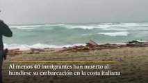 La policía ayuda a los supervivientes del naufragio mortal de inmigrantes en Italia