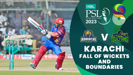 Let's Recap Karachi Kings Fall of Wickets And Boundaries | Match 14 | HBL PSL 8 | MI2T