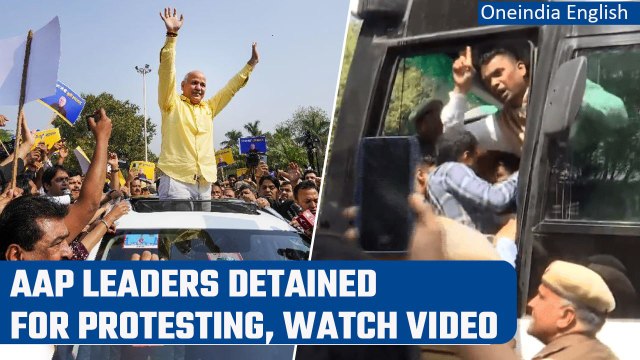 CBI questions Manish Sisodia, AAP Leaders detained for protesting outside CBI Office | Oneindia News