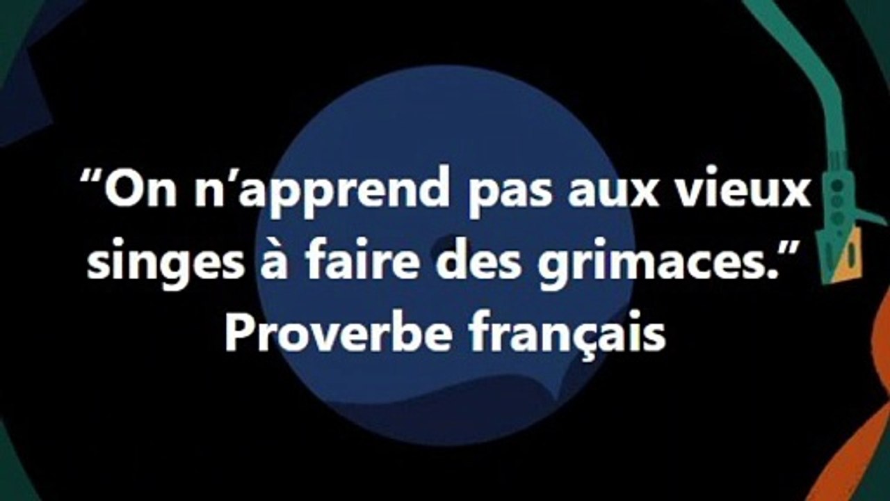 20)““On n’apprend pas aux vieux singes à faire des grimaces.”  Proverbe français