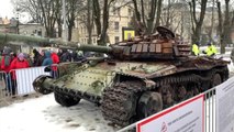 Российский танк в Риге и протестные митинги (26.02.2023)
