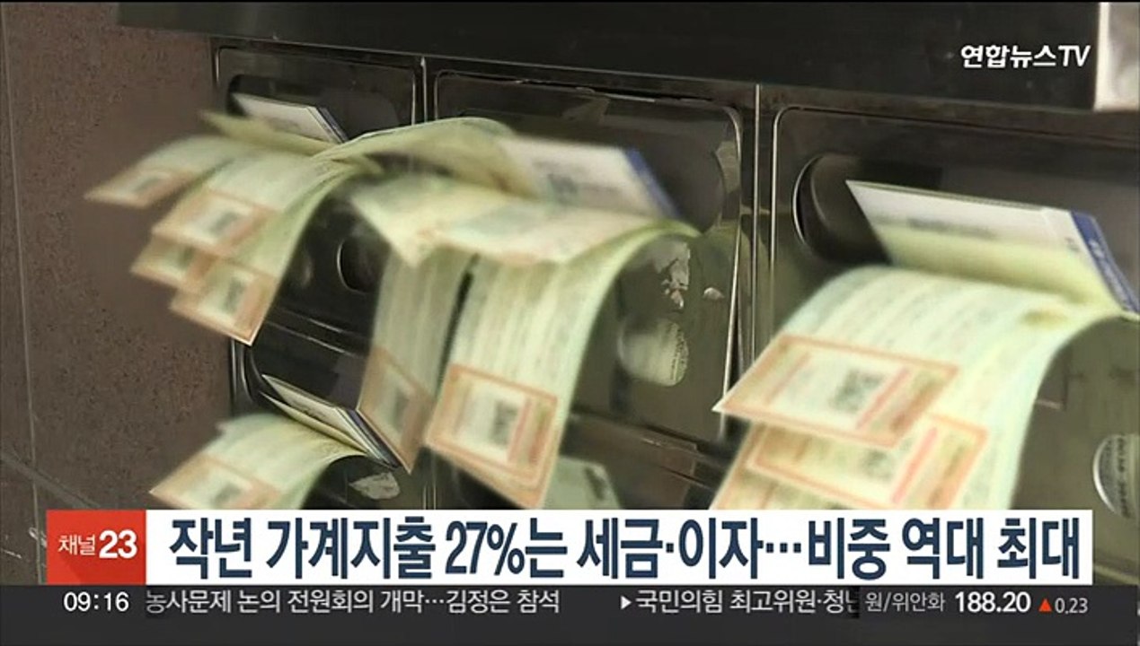 작년 가계지출 27%는 세금·이자…비중 역대 최대