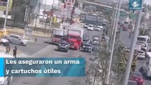 Policías interceptan y detienen a dos sujetos por robo de tráiler en Puebla