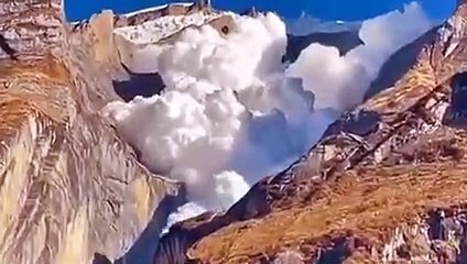 Unseen phenomenon (cloud avalanche)  in nepal Everest Mountain