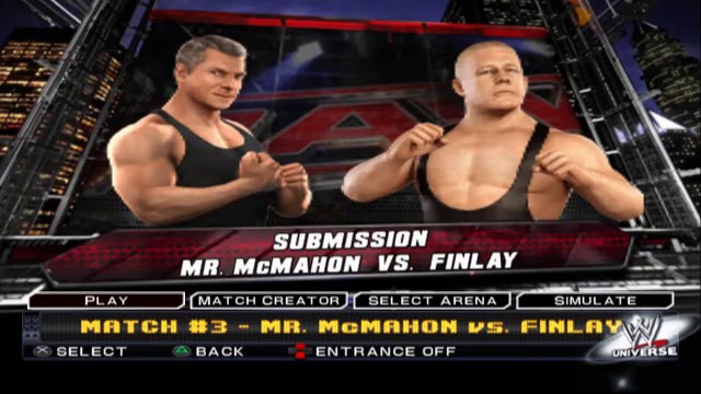 WWE SmackDown vs Raw 2011 Mr. McMahon vs Finlay